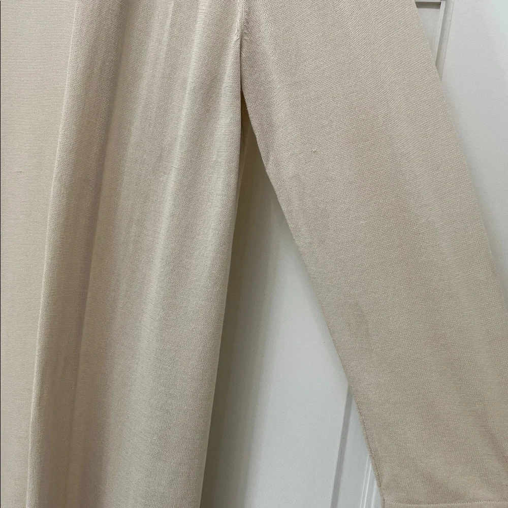 J. Jill Wearever Collection Cream Lightweight Knit Open Cardigan - Size Medium